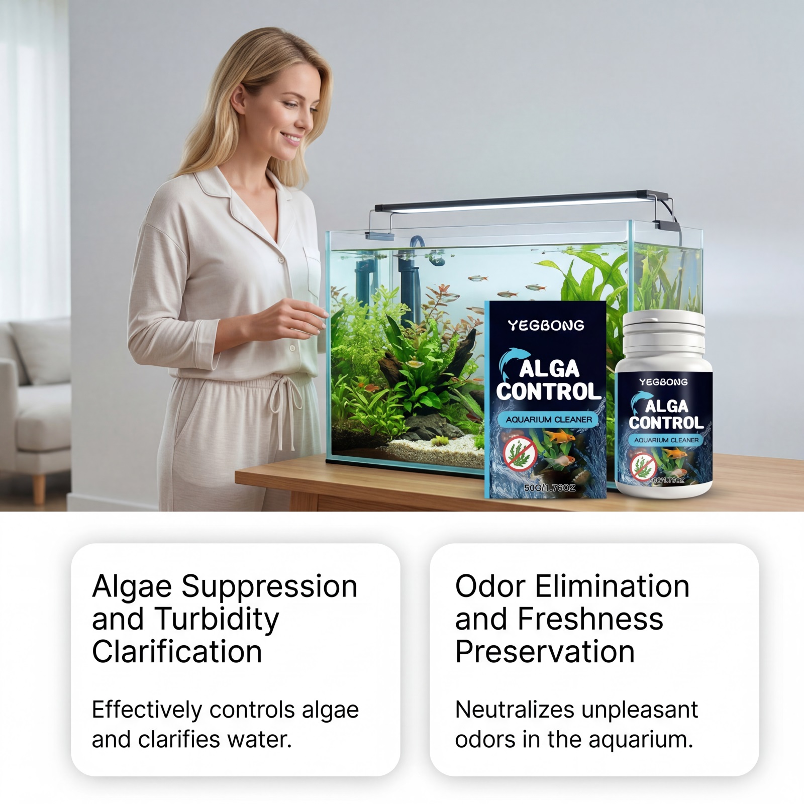 50g Aquarium Cleaner Powder Fi - Planted Aquarium Algae Control ulasan dan harga