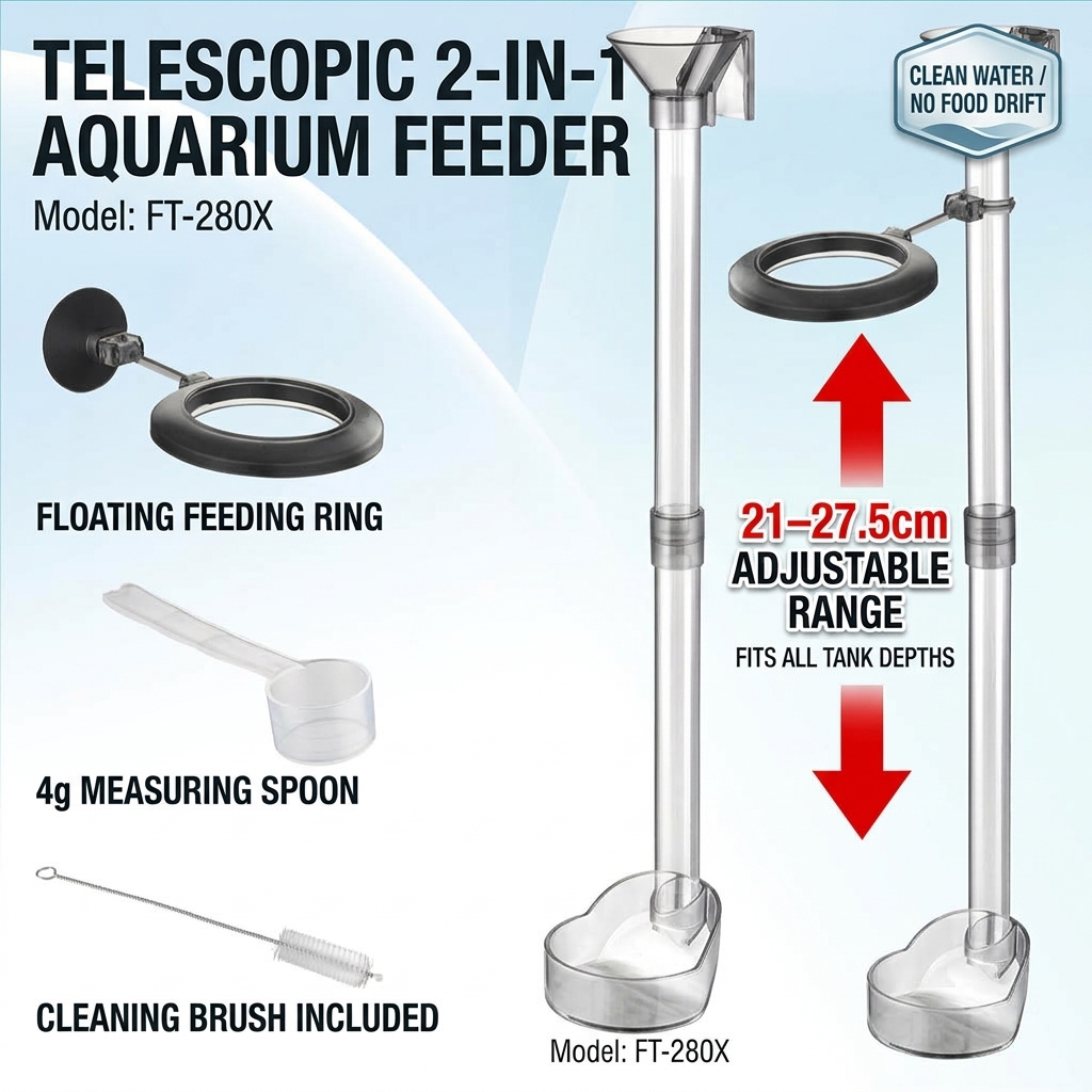 Acrylic Telescopic Fish Feeder - Aquarium Fertilizer ulasan dan harga