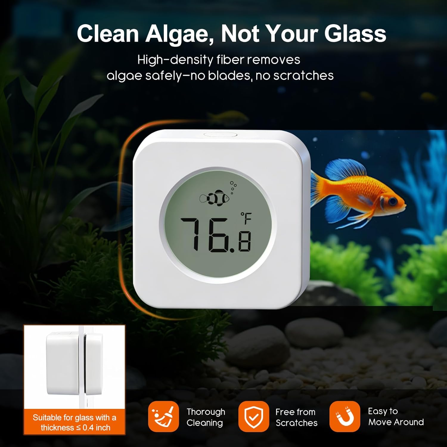 Aquarium Magnetic Cleaner with - Planted Aquarium Cleaning ulasan dan harga