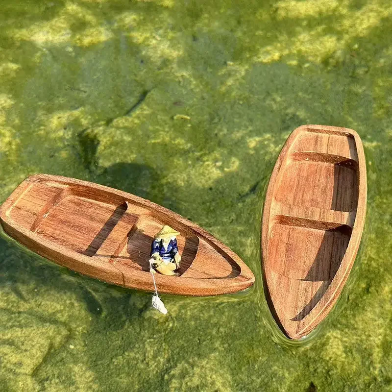 Handmade Wooden Boat Mini Floa - Aquarium Driftwood ulasan dan harga