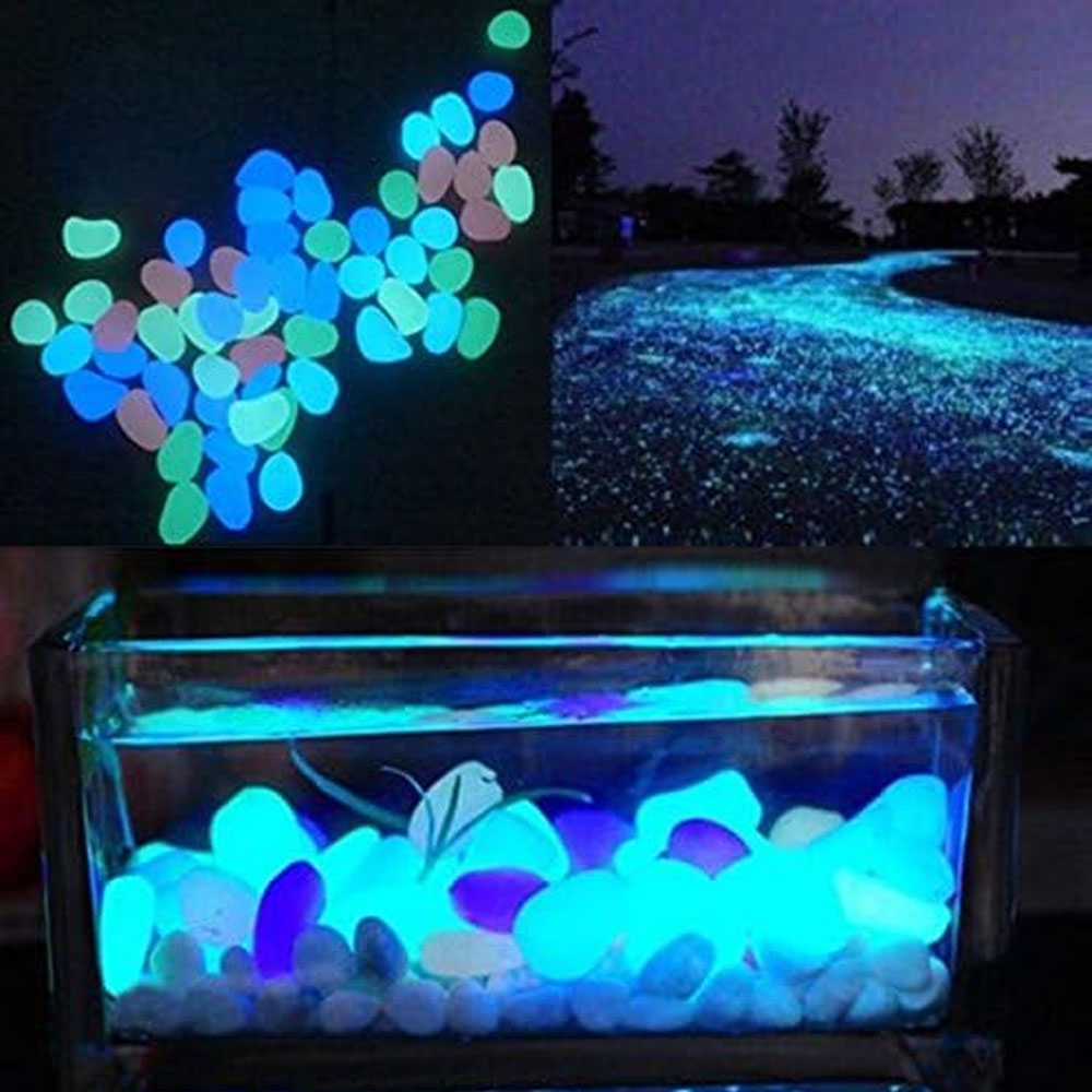 Fish Tank Rocks Glow Blue Pebb - Plant Aquarium Pot ulasan dan harga