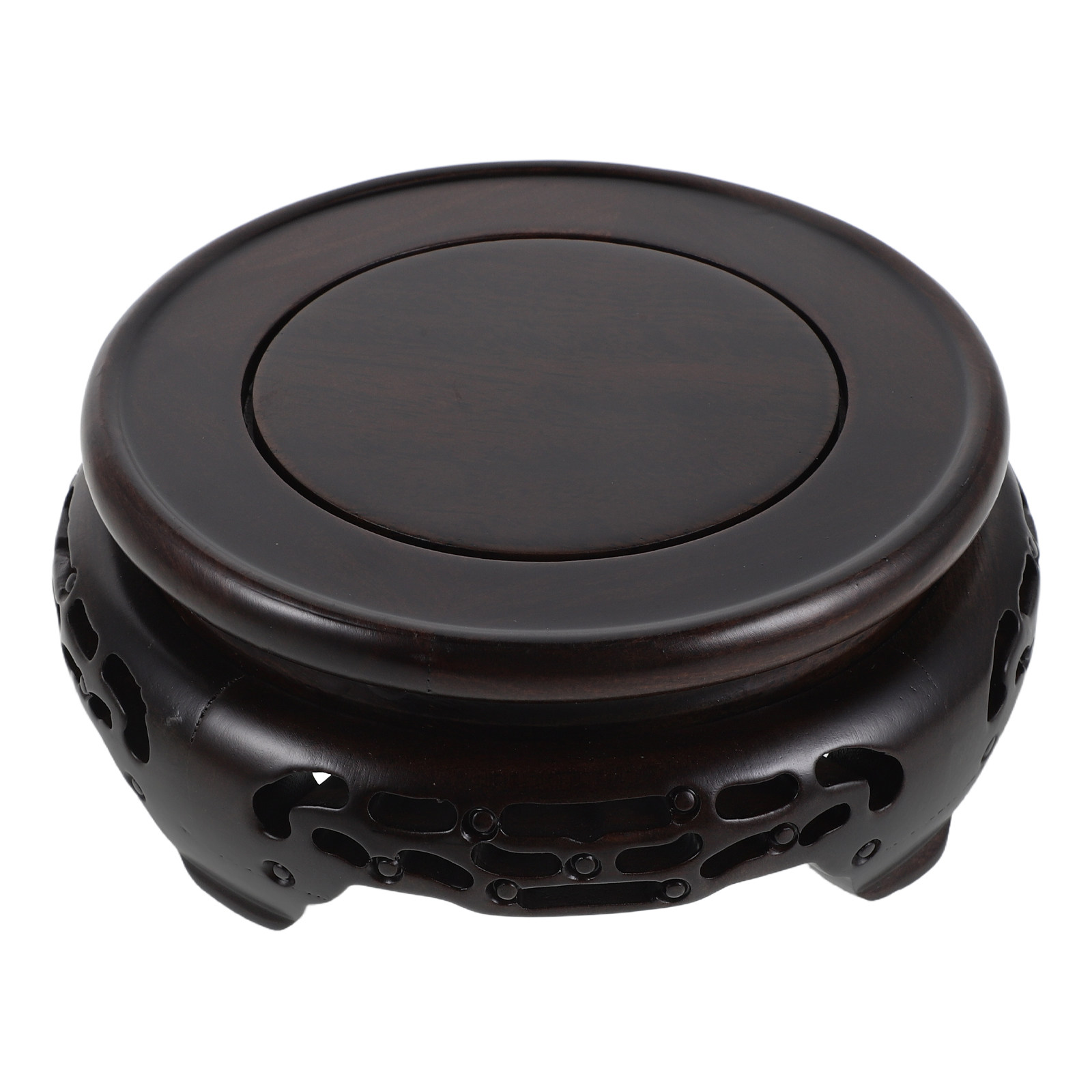 Wooden Vase Display Stand Roun - Aquarium Plant Holder ulasan dan harga