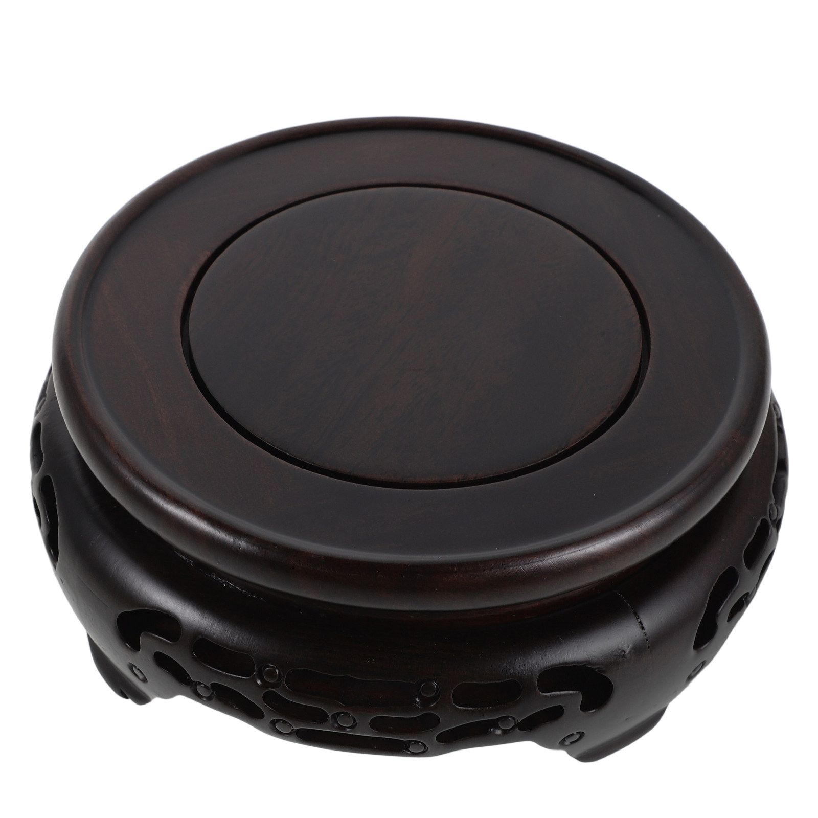 Wooden Vase Display Stand Roun - Aquarium Plant Holder ulasan dan harga