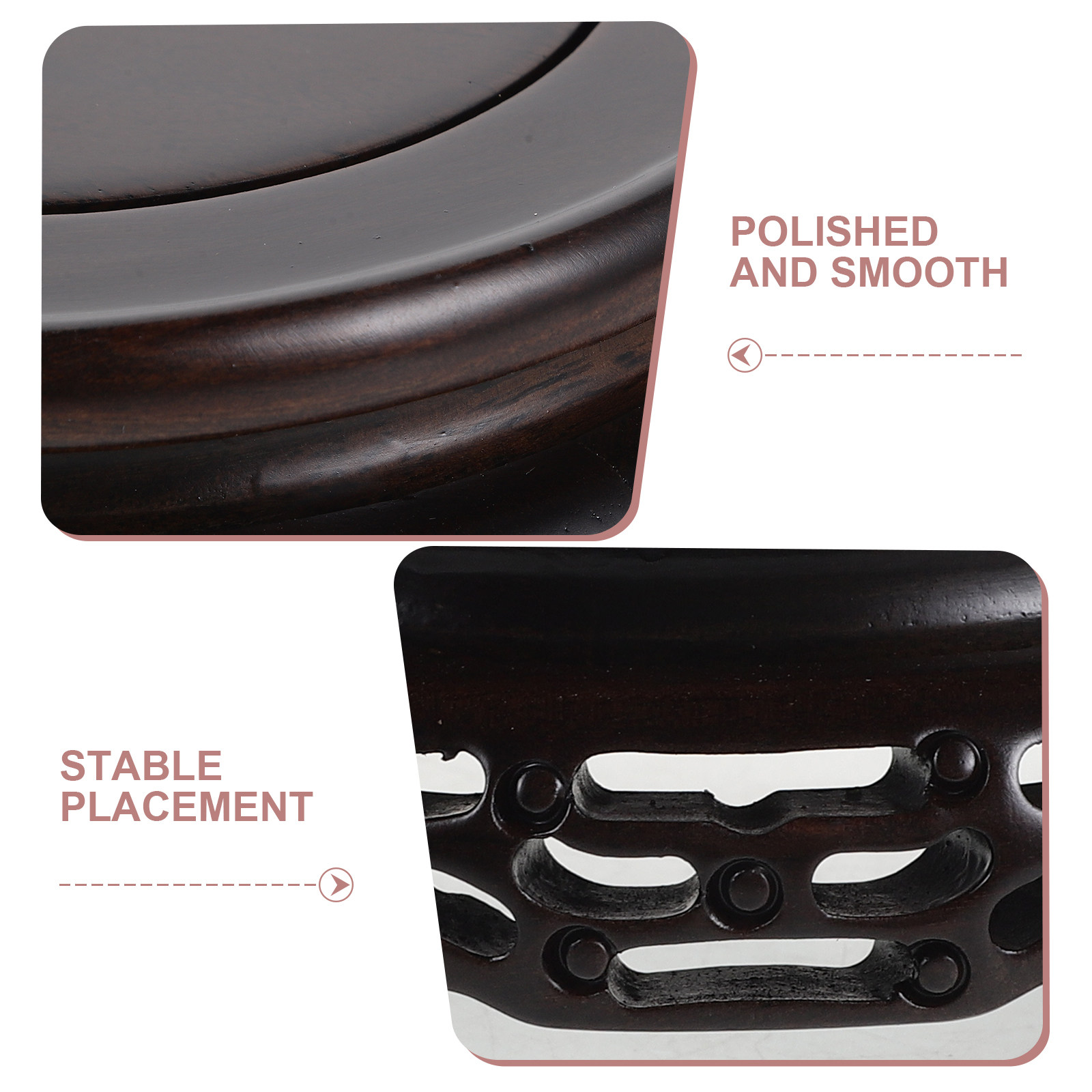 Wooden Vase Display Stand Roun - Aquarium Plant Holder ulasan dan harga